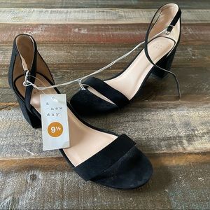 A New Day Black Chunky Heel Sandals